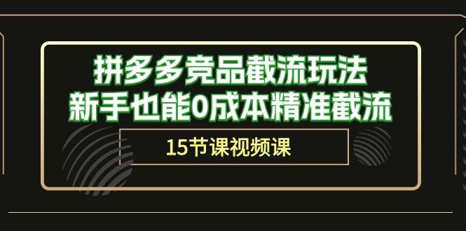 拼多多竞品截流玩法，新手也能0成本精准截流（15节课）|琦哥资源