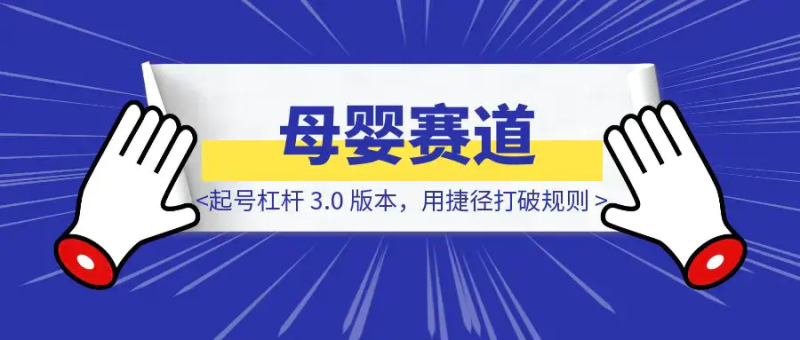 母婴赛道起号杠杆|3.0 版本,用捷径打破规则|琦哥资源