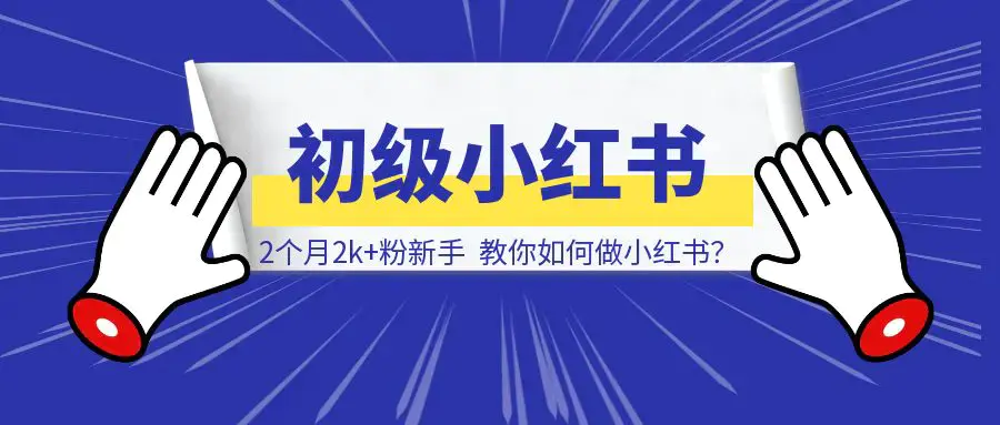 2个月2k+粉新手，教你如何做小红书？|琦哥资源