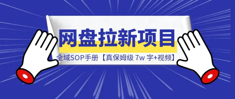 网盘拉新项目全域SOP教程手册【真·保姆级·7w 字+视频】|琦哥资源