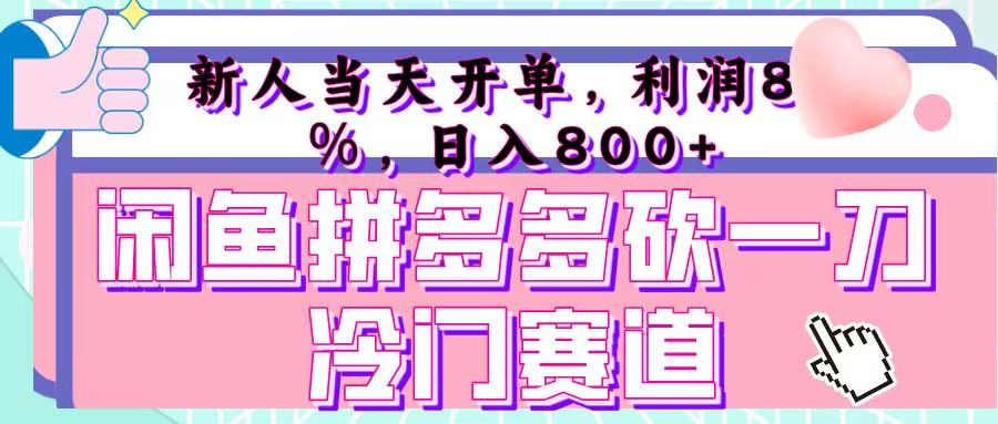 咸鱼拼夕夕砍一刀冷门暴力赛道，新人当天开单，利润百分之八十，日入 800+|琦哥资源