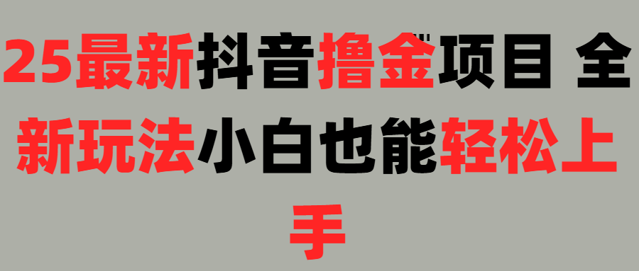 25最新抖音直播撸金项目，小白也能轻松上手！|琦哥资源
