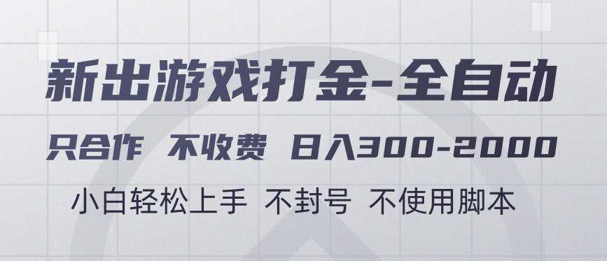 游戏打金全自动 只合作不收费 日入300-2000＋|琦哥资源