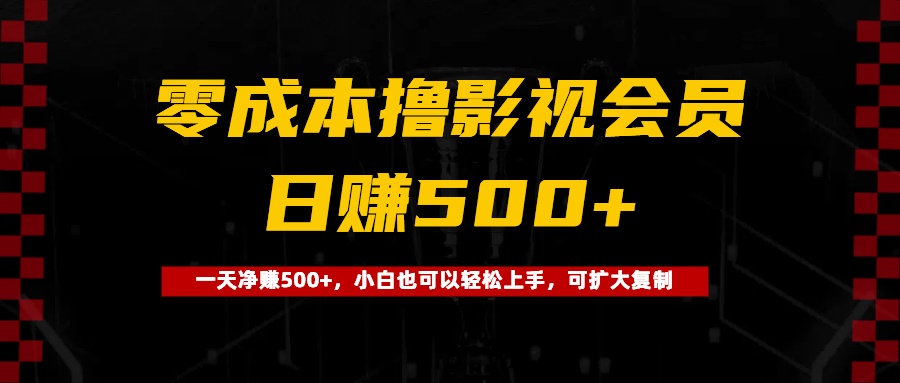 0成本撸影视会员，一天净赚500+，小白也可以轻松上手，可扩大复制|琦哥资源