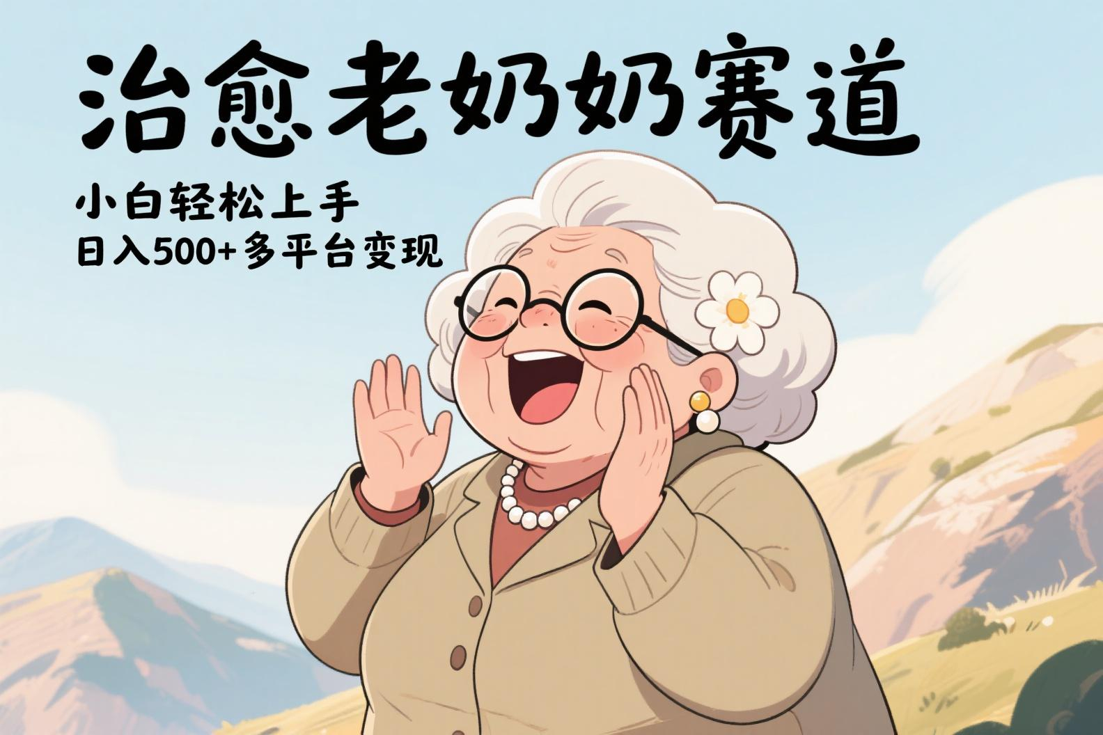 视频号治愈老奶奶赛道，小白轻松上手，日入500+多平台变现|琦哥资源