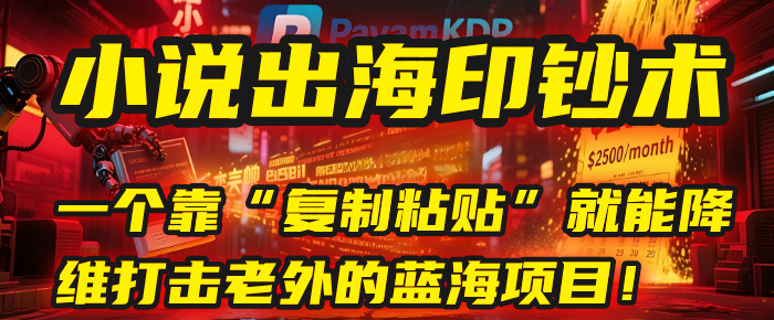 小说出海印钞术：一个靠“复制粘贴”就能降维打击老外的蓝海项目！|琦哥资源
