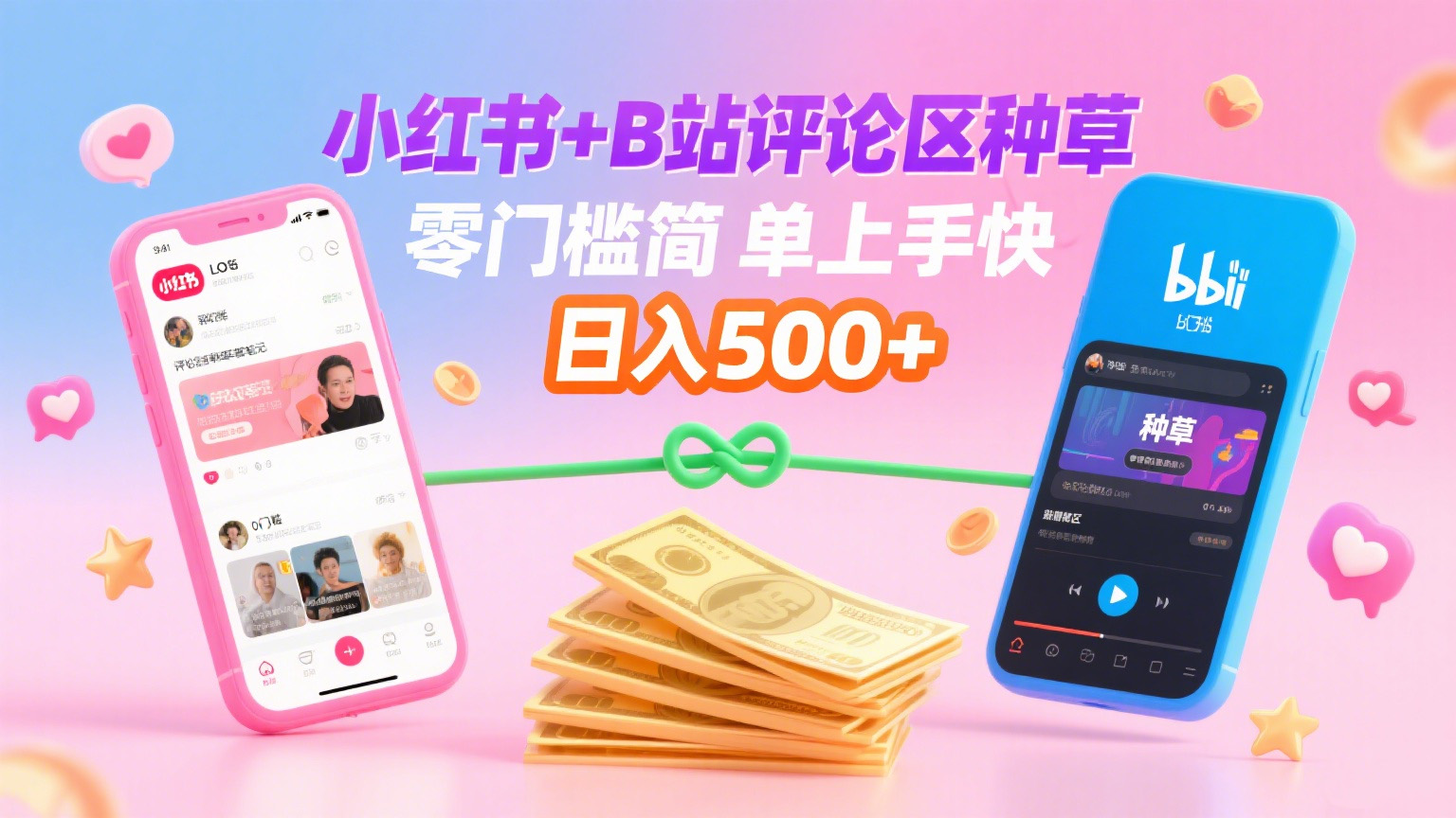 小红书+B站评论区种草，0门槛1分钟一单，只需复制粘贴，日入500+|琦哥资源