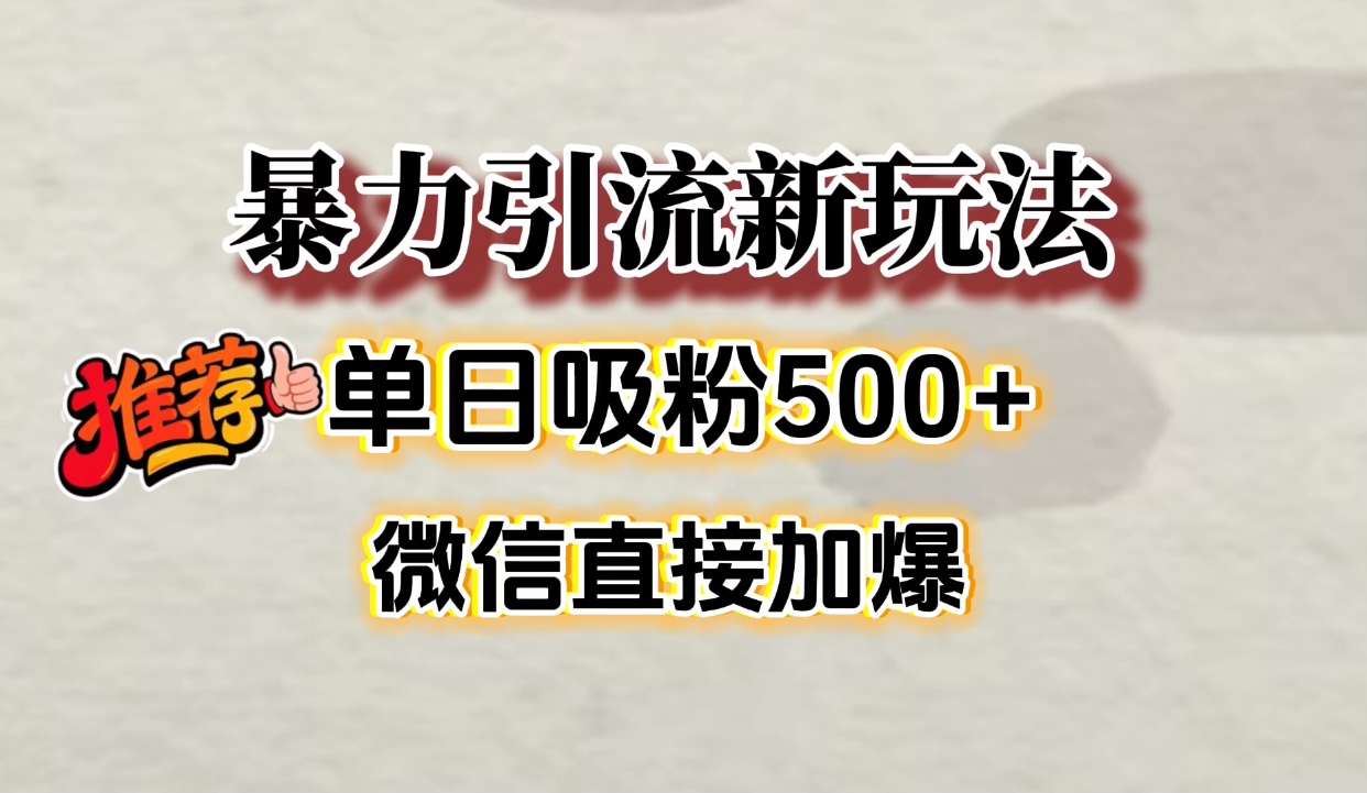 微信加爆的引流超级方法，单日吸粉500➕|琦哥资源