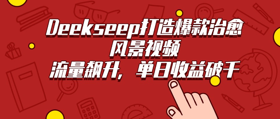 Deekseep打造爆款治愈风景视频，流量飙升，单日收益破千|琦哥资源