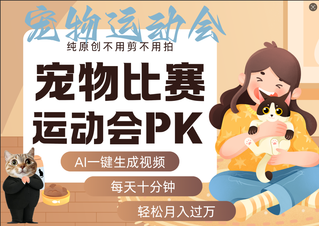 AI萌宠运动员跳水 射击  篮球  足球比赛   每天十分钟 附详细提示词文案库  代替做素材 卖提示词 卖虚拟资料  卖宠物产品 做宠物私人定制产品  带徒弟 带陪跑 卖课  创作者分成 月入5W+|琦哥资源